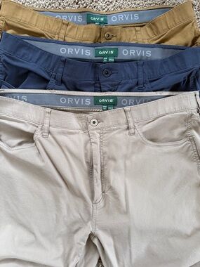 Orvis Men’s Chino Pants in Tan, Navy & Khaki -Bundle of 3